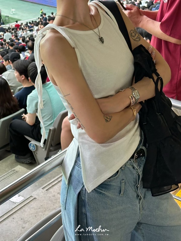 肩綁不規則背心